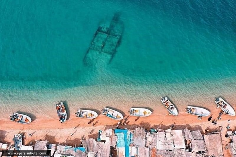 تصویر هوایی ساحل جزیره قشم